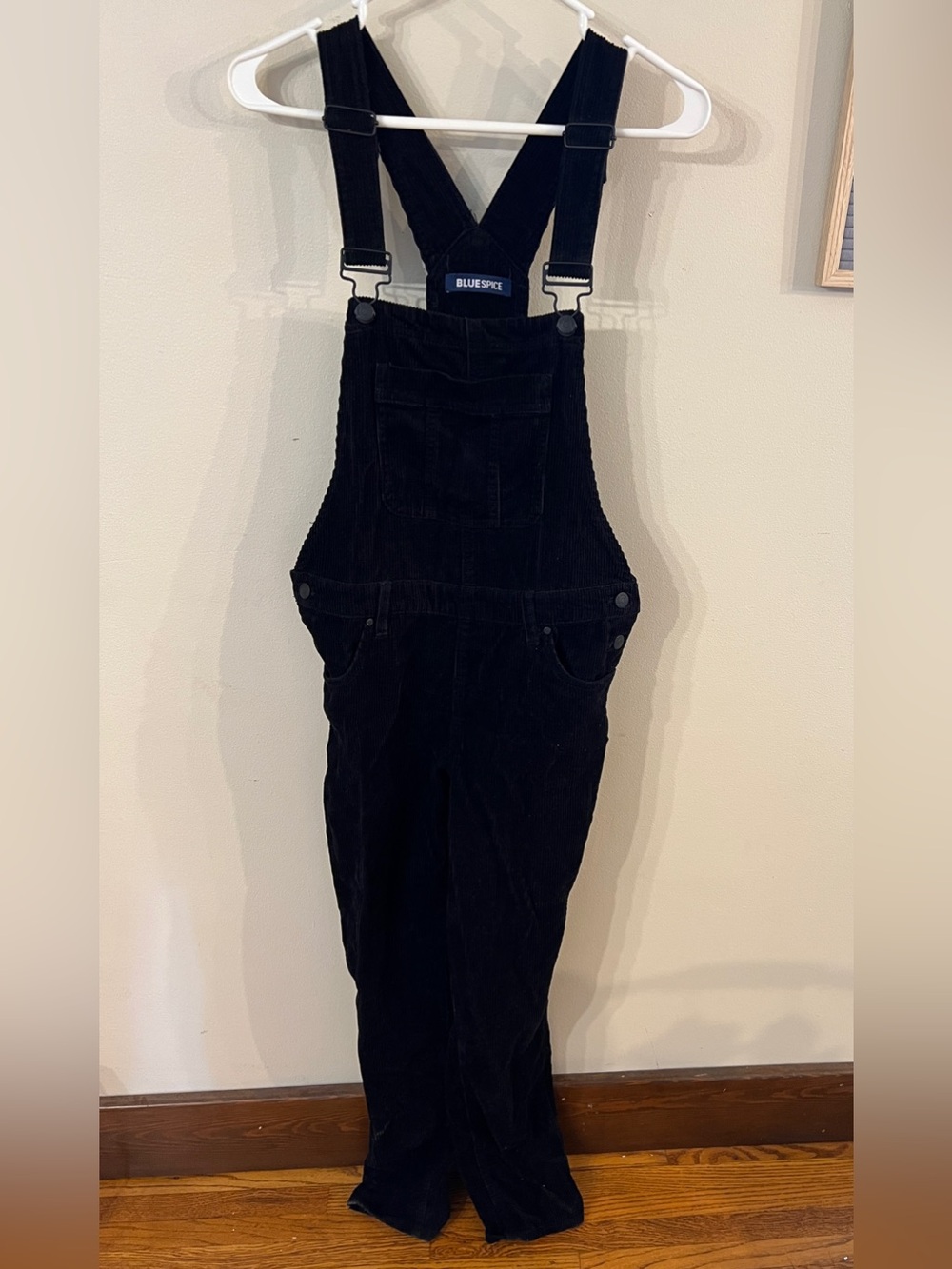 Blue Spice Black Corduroy Overalls